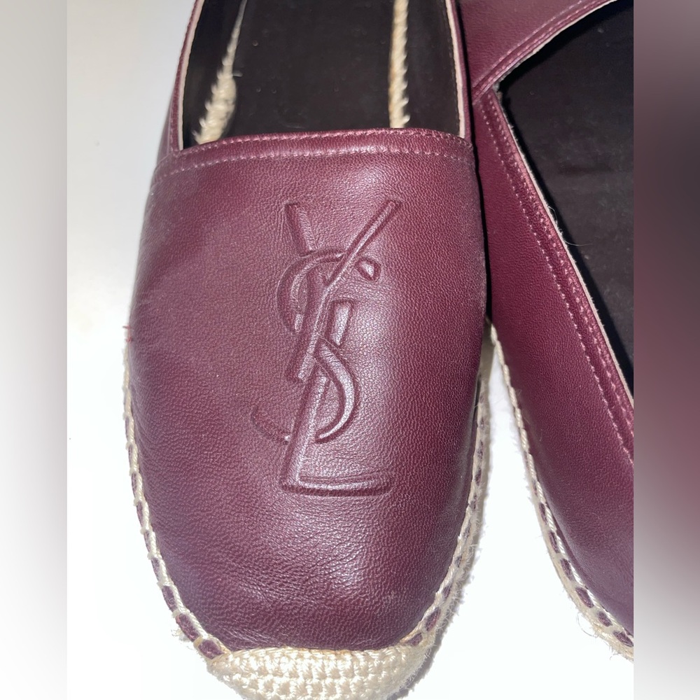 Maroon YSL espadrilles barely worn, with dust bag